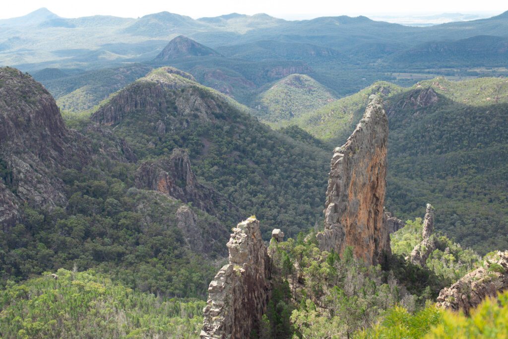 breadnife walk warrumbungle national park is the most iconic structure. 
the view from grand high tops is a sight to be seen.